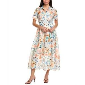 NEW BEULAH LONDON blossom maxi dress in orange multi